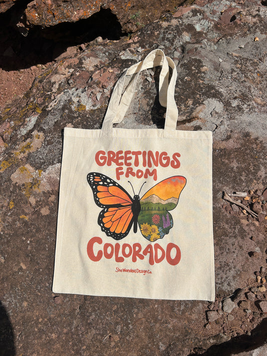 Greetings From Colorado Tote Bags