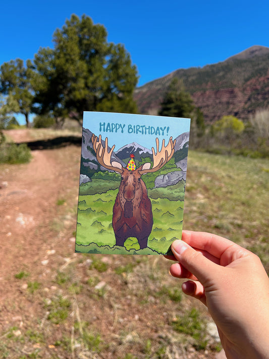 Happy Birthday Moose Greeting Card