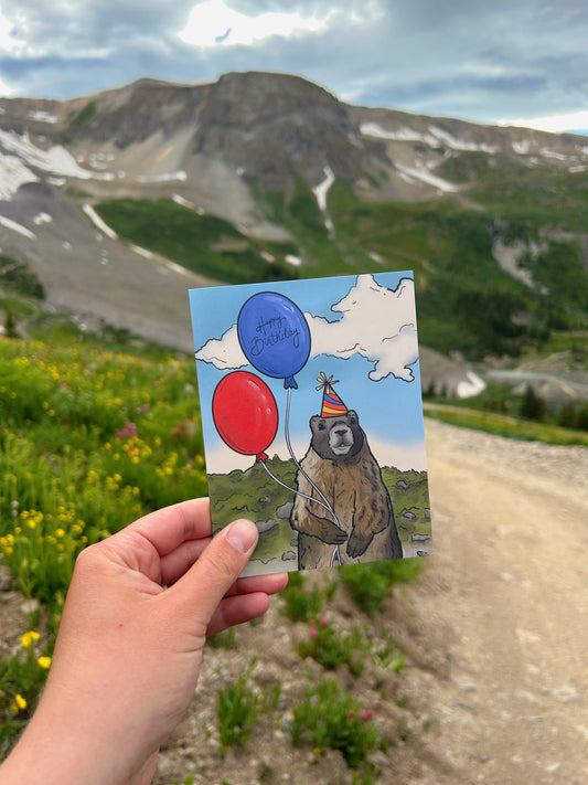 Happy Birthday Marmot Greeting Card